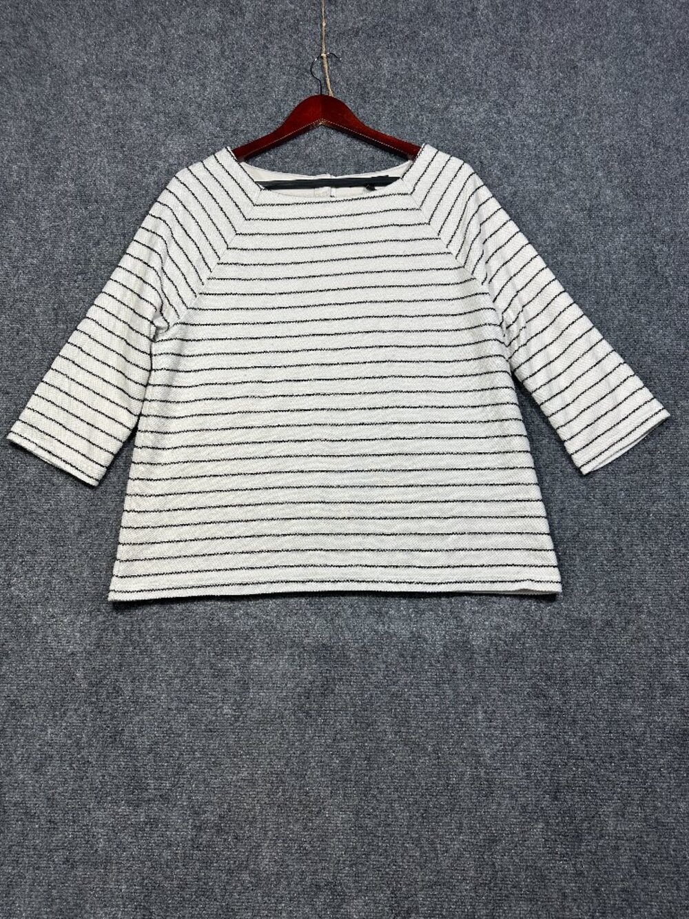 Banana Republic Sweater Womens XL Boxy Metallic Striped Back Neck Buttons Lined